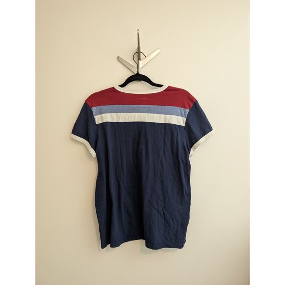 Marine Layer Re-Spun Tee Large Retro Striped Ringer Eco-Friendly Cotton Unisex - Picture 4 of 8